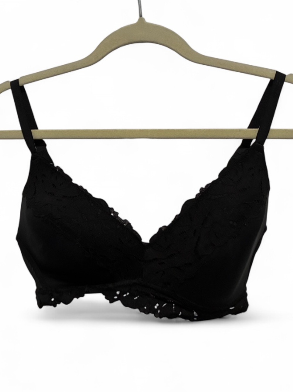Aerie Black Trim Lace Wireless Bra